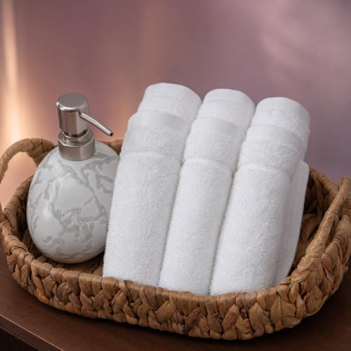 60 Piece Washcloths Set, 12x12 Inches White, Quick Dry Super Soft &
