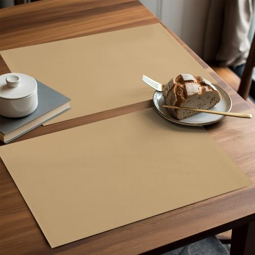 Placemats Set of 8, Pure Oatmeal Non Slip Table Mats, Washable Place