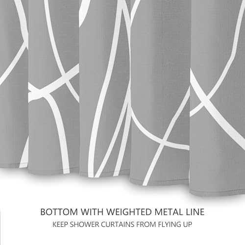 Tititex Morden 140gms Faux Linen Fabric Bath Shower Curtain Set