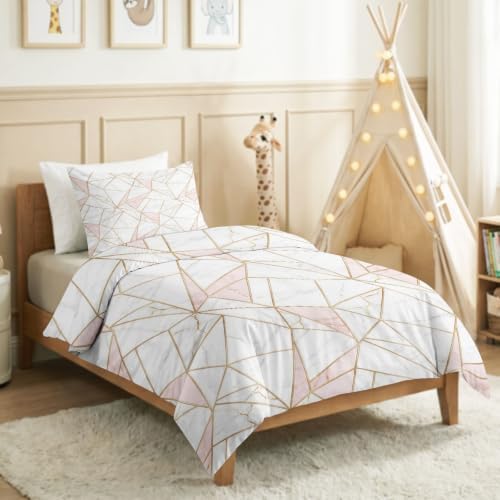 King Duvet Cover Set Soft Microfiber Modern Geometry