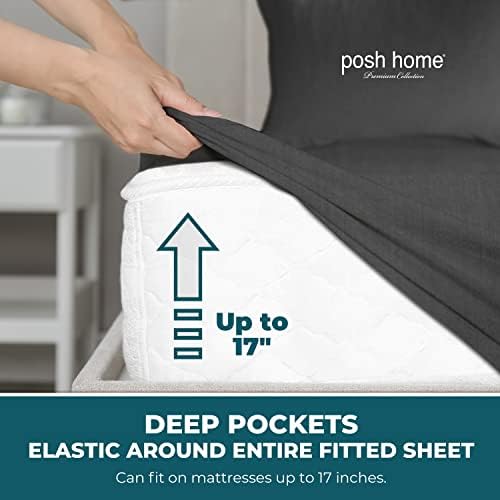 Posh Home King Size Jersey Knit Sheet Set, 4-Piece - Soft & Breathable