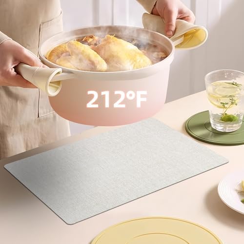 Vinyl Placemats Set of 6-12×17.7 Inch Waterproof & Heattable