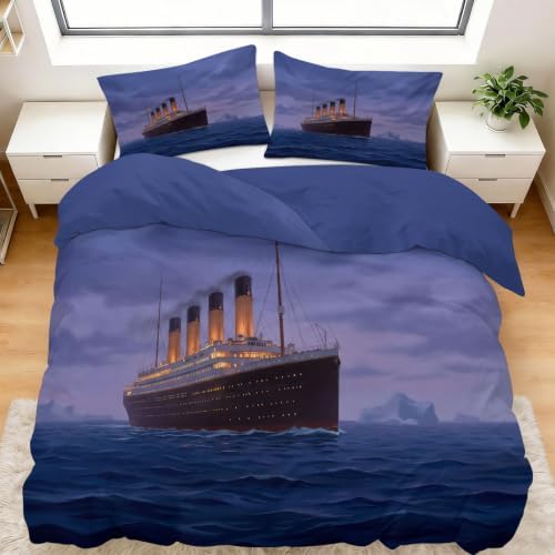 Vintage Titanic Reversible Duvet Cover Set California King