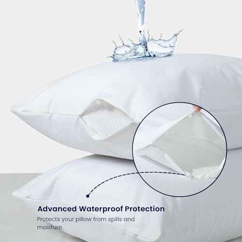 Waterproof Pillow Protectors, Standard Size, Set of 2