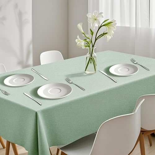 Rectangle Tablecloth Linen Texture Waterproof and Stain-resistant