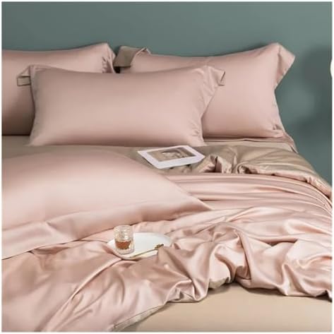 600TC Reversible Cream Brown Duvet Cover with Zipper Ties Soft Cooling