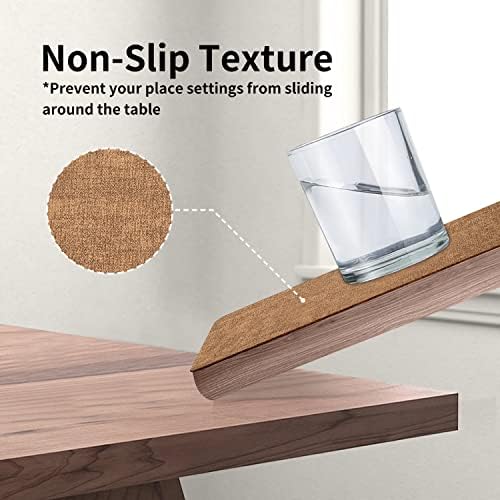 Maxpearl Faux Leather Placemats Set of 6, Easy to Clean, Brown
