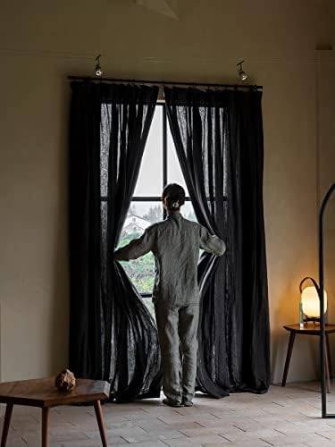 Grey Curtains 108 Inch Length for Living Room 1 Panel Set Pinch