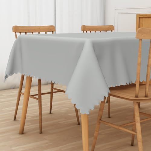 Pure Color Gray Tablecloth 60x120 Inch Solid Color Gray Fabric Table