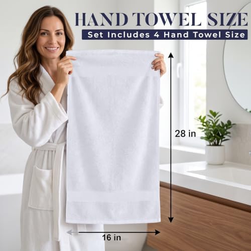 DAN RIVER 6-Pack Premium Hand Towels (16x28 Inches) - 100% Cotton