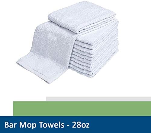 Sara Glove 28oz Bar Mop Towels 16x19, 100% Cotton, Commercial Grade