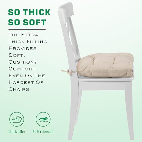 SQUARE MOON Chair Cushions for Dining Chairs, 3 Inch Thick Comfortable