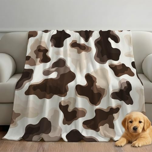Beige Brown Blanket - Modern Microfiber Throw,Gifts for Kids Adult