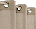 Khaki Brown Linen Curtains 108 Inches Long for Living Room Boho Semi