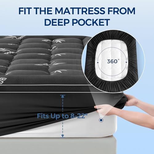 SakuraHome Queen Size Mattress Topper,Extra Thick Pillow Top Mattress