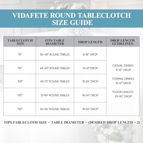 VidaFete Classic Series 10 Pack 90inch Polyester Round Table Cloth