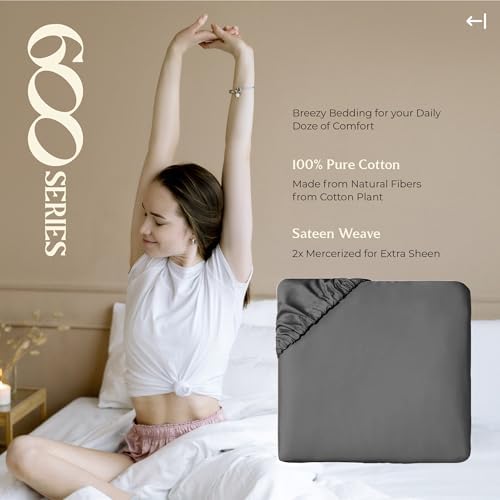 Mayfair Linen 100% Egyptian Cotton King Fitted Sheet Only - Luxury 600