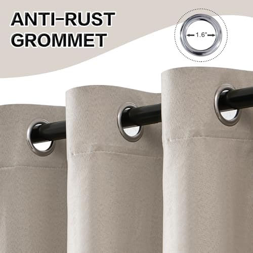 DONREN Thermal Insulated Linen Full Blackout Curtains 37x84 Inches