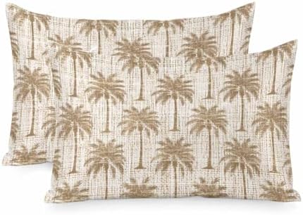 Tropical Palm Trees Pillow Cases Standard Size Set of 2, Summer