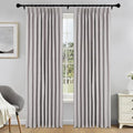 Fcosie Pinch Pleat Linen Look Curtains | Total Blackout Back Tab