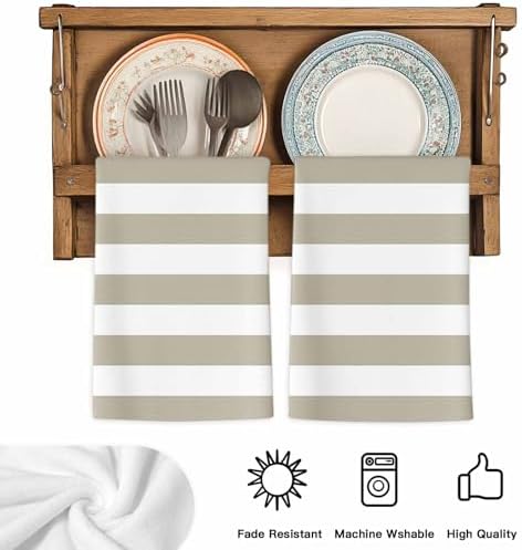 LooPoP Kitchen Towels Set of 3 Classical Stripe Dish Towels and