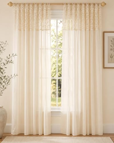Manor Luxe Juliette 100% Polyester Sheer Curtain Panel 52 x 120 in