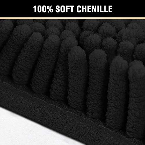 H.VERSAILTEX Black Bathroom Rug Set 2 Piece, Bath Mats for Bathroom