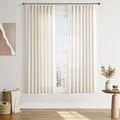 Joywell Linen Pinch Pleated Window Curtains 63 Inch Long,Back Tab Clip
