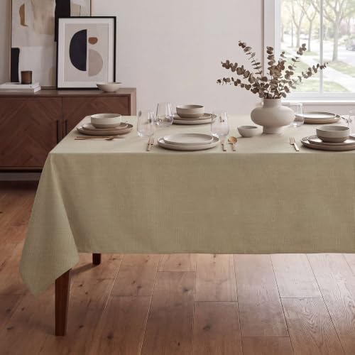 H.VERSAILTEX Linen Textured Table Cloths 54 x 80 Inch Premium Solid