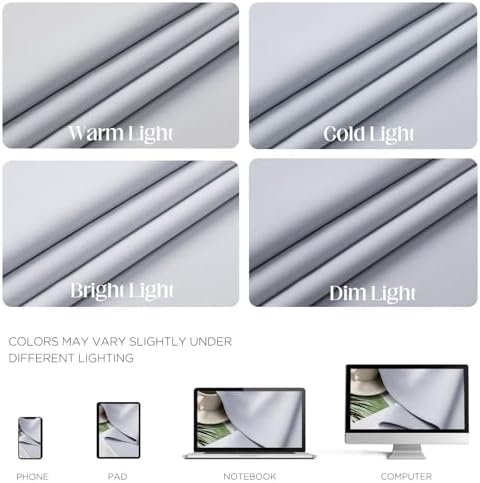 CUCRAF Grayish White Blackout Curtains 63 inch Length 2 Panels Set