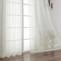 OWENIE Cream Sheer Curtains - 120 Inches Extra Long 2 Panels for