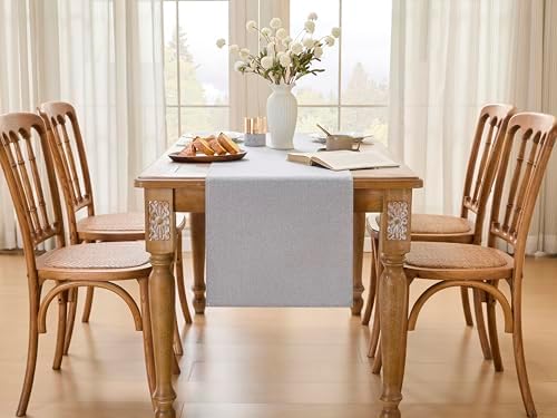 YATOJUZI Light Grey Table Runner Seasonal Summer Kitchen Dining Coffee