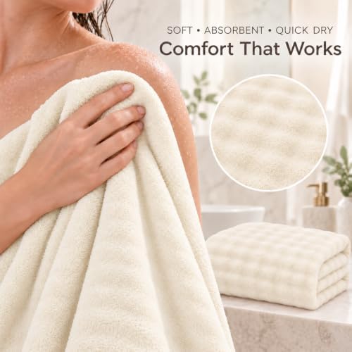 Multipurpose Oversized Bath Towels 2 Pack, 35“ x 70 "— Coral Fleece