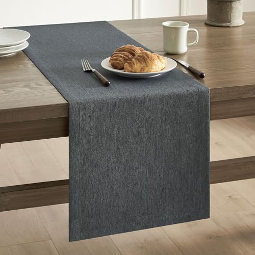 ZeeMart Basic Linen Style Table Runner, 14x72 Inch Charcoal
