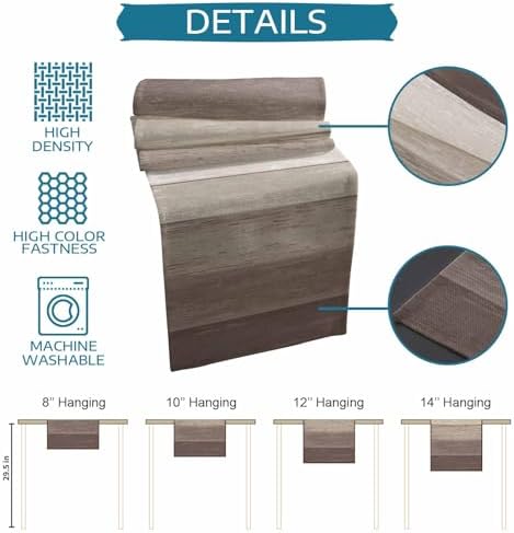 Brown Farmhouse Table Mats Set of 6 With Table Runner 90 Inches Long