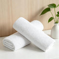 2 Pcs White Hand Towel Set 16"x31" Soft Highly Absorbent Quick Dry