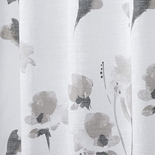 Nicole Miller La Petite Fleur Hidden Tab Top Curtain Panel, Taupe