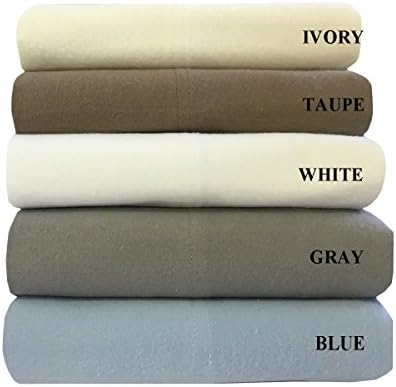 Royal Hotel Top Split King Flannel Sheets, Soft Cotton Flannel, Taupe
