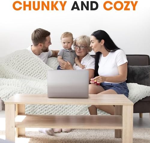 Cheer Collection Chunky Knit Blanket - Throw Blankets for Bed & Couch