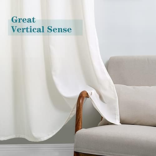 BGment Cream Sheer Curtains 84 Inches Long for Living Room 2 Panels