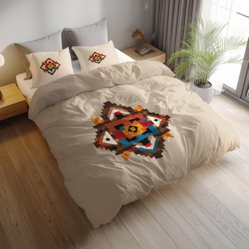 Breathable Duvet Cover Set Microfiber Comforter Cover Minimalist Retro