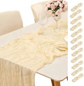 Beige Cheesecloth Table Runner, Gauze, Wedding, 12 Pack, 35x120in