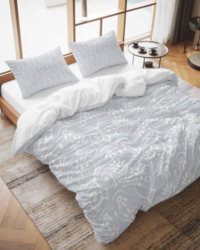 LooPoP Duvet Cover Set Full SizeBoho Floral Comforter Sets 3 Pieces
