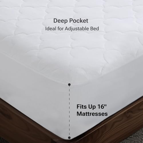 Sleep Philosophy Queen Size Mattress Pad, 100% Cotton Mattress