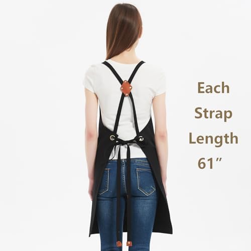 AFUN Aprons for Women Men with Large Pockets, 12-Ounce Cotton Canvas