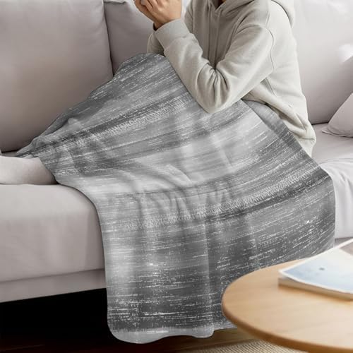 Gray Gradient Fleece Throw Blanket Minimalist Industrial Modern Summer