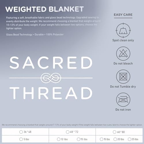 Sacred Thread Weighted Blanket for Adults, Soft Comforter for