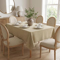 Waterproof Linen Tablecloth, Khaki, 70x52 Rectangle