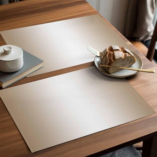 Placemats Set of 8, Beige White Ombre Woven Placemat, Linen Place Mats