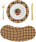 Minimalist Grid Round Braided Placemats Set of Set of 8 Heat